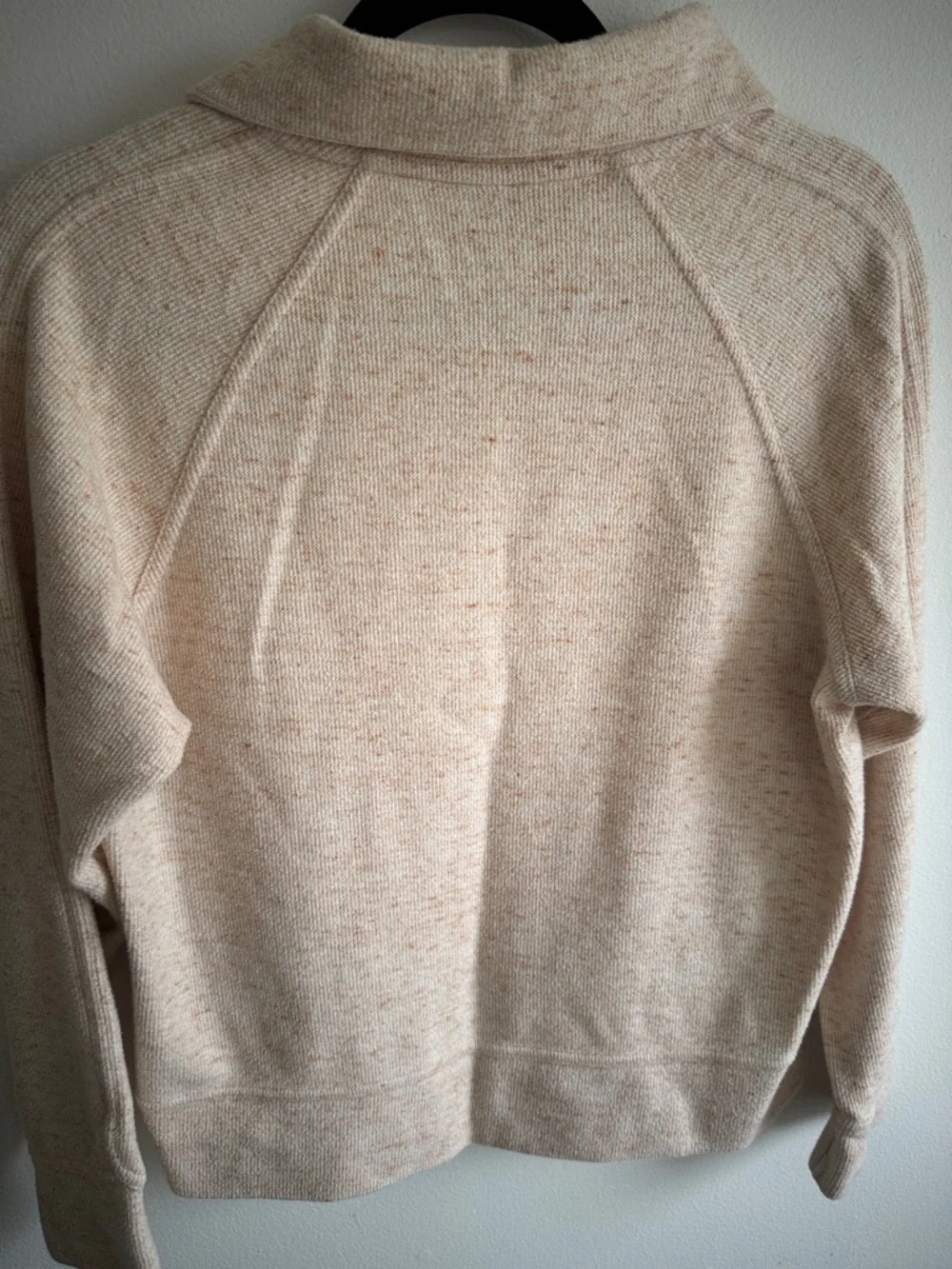 Nike Cropped Quarter Zip Pullover Beige Oatmeal Speckled XS Athleisure